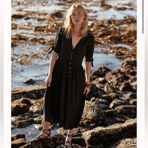 FREE PEOPLE Love Of My Life Midi Dress Black Size L